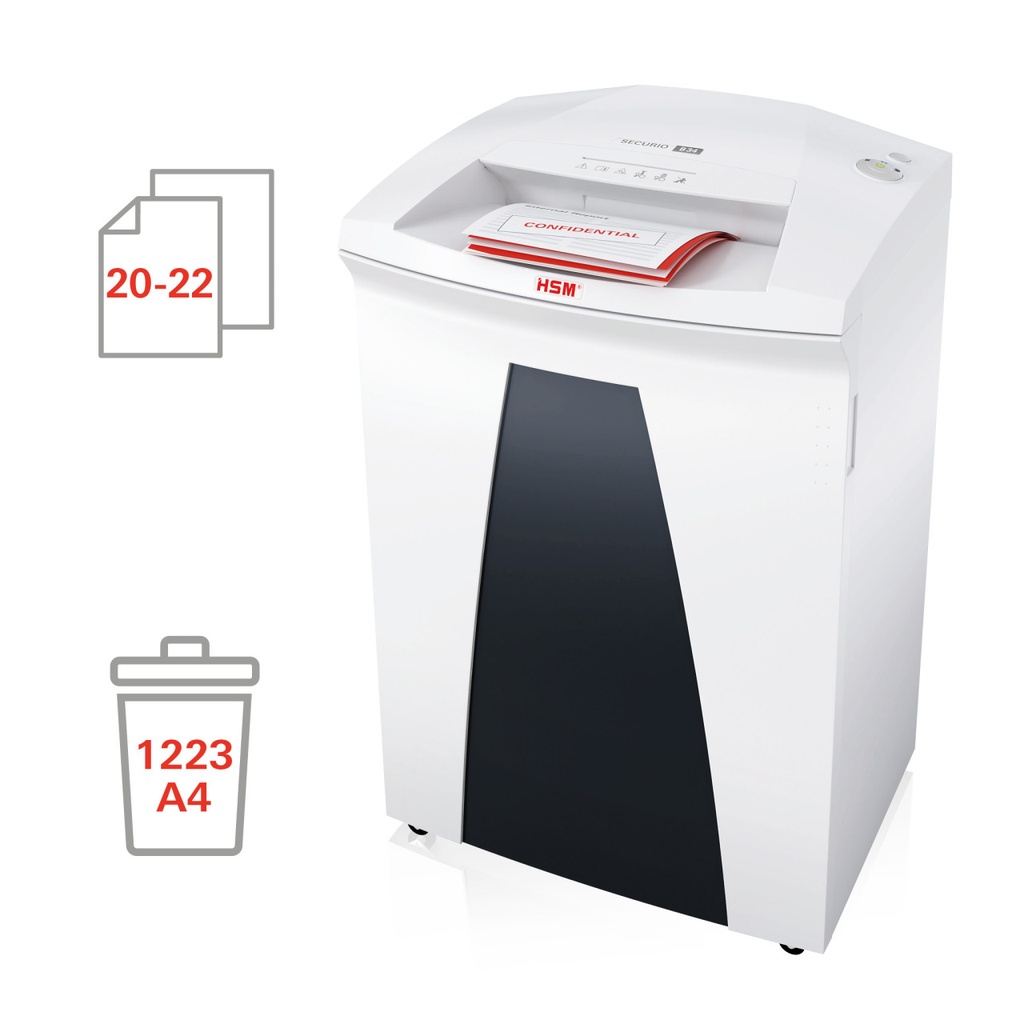 Distruggidocumenti HSM Securio B34 frammenti 4,5x30mm - luce 310mm - 20/22fg - P4 - 100 lt