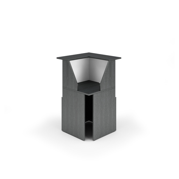 MODULO RECEPTION 90' 76x76x117cm NERO VEN. /BIANCO - PRESTIGE