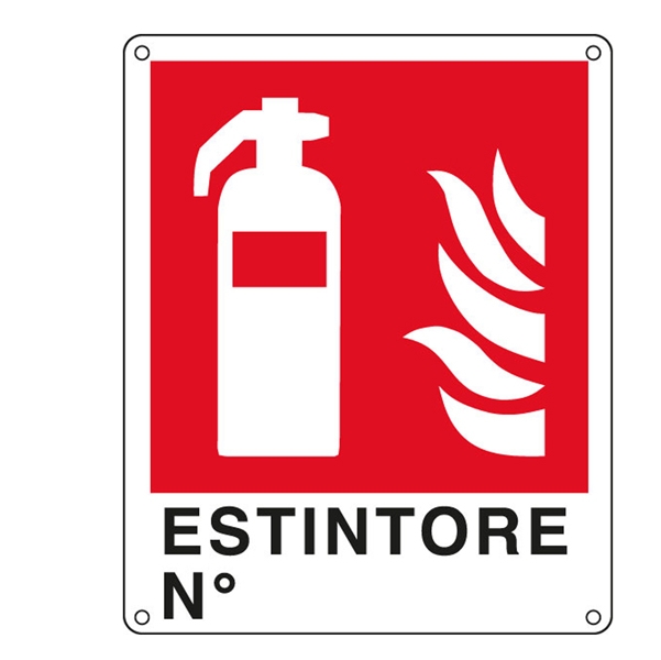 CARTELLO ALLUMINIO 25x31cm 'ESTINTORE N'''