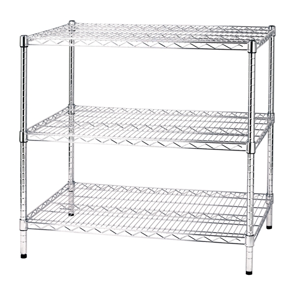 SCAFFALE 3 RIPIANI IN ACCIAIO CROMATO 60x90cm - H90cm ARCHIMEDE Kit ROBUSTO