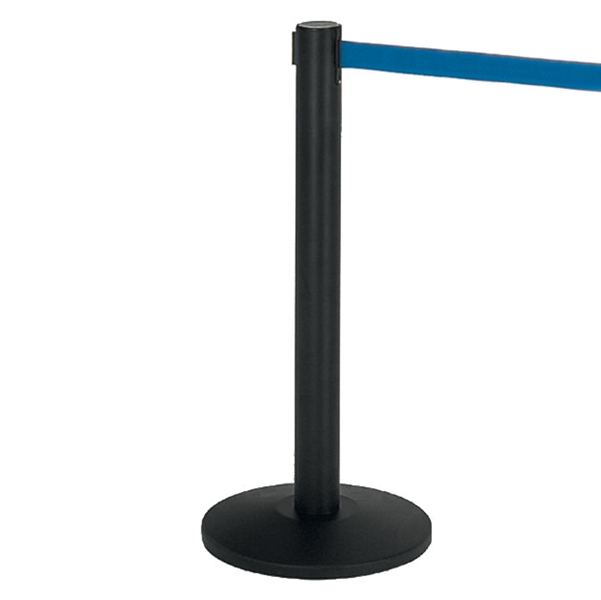 COLONNINA SEGNAPERCORSO NERA con nastro 200cm BLU ALFA