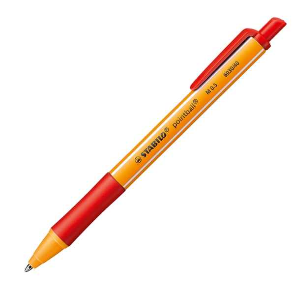 Penna a sfera a scatto POINTBALL(R) GREEN STABILO 0,5mm rosso