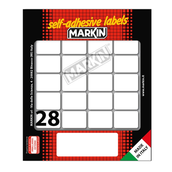 Etichetta adesiva bianca 27x19mm (10fogli x 28etichette) Markin