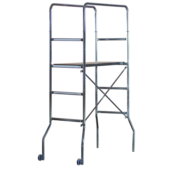 TRABATTELLO in ACCIAIO ZINC. 130x60cm - H188cm Trio