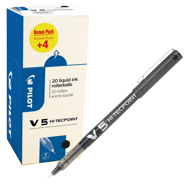 Value pack 16+4 roller Hi-Tecpoint V5 0 ,5mm nero Pilot