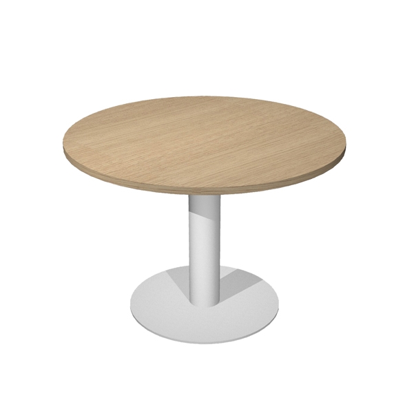 Tavolo riunione tondo diam.80cm gamba metallo Rovere - Agora' Direction