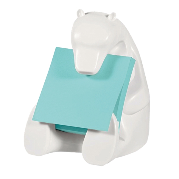 Dispenser Orso+ricarica Post-it(R) Super Sticky Z-Notes 76x76mm azzurro acquamarin