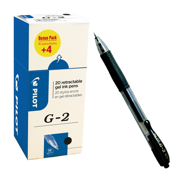 Value pack 16+4 Roller gel scatto G-2 0 ,7mm nero PILOT