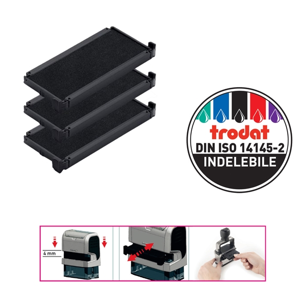 Blister da 3 tamponi 6/4915 nero Trodat