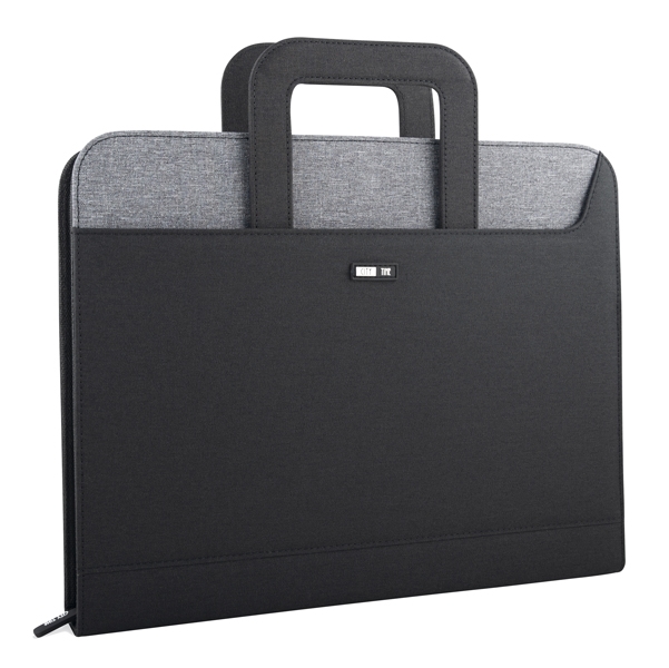 Cartella portablocco c/manici nero/grigio dim. 28.5x36cm City Time NIJI