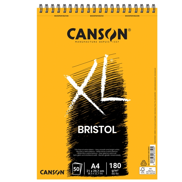 Blocco collato lato corto XL BRISTOL A4