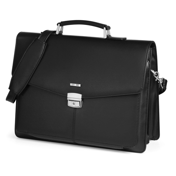 Cartella in similpelle nero dim. 41x32x16cm CityTime NIJI