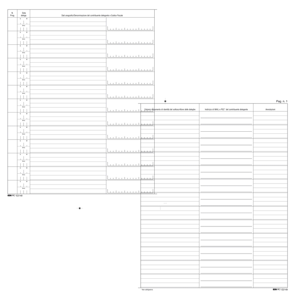 Registro cronologico conferimento/revoca deleghe 31X24,5 14 Pag. E2149 Edipro