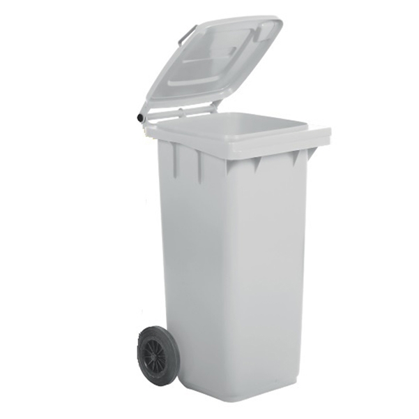 Bidone carrellato 240Lt Bianco per raccolta differenziata