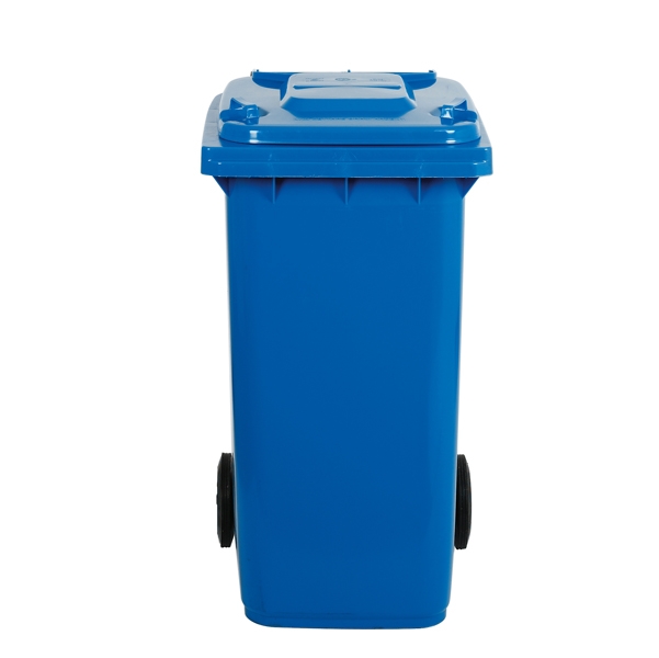 Bidone carrellato 240Lt Blu per raccolta differenziata