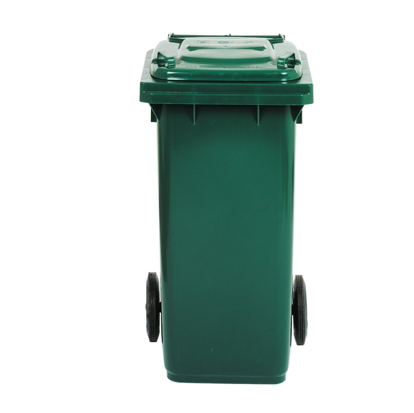 Bidone carrellato 240Lt Verde scuro per raccolta differenziata