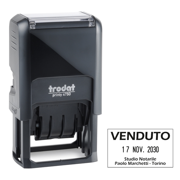 Timbro Printy 4750 4.0 41x24mm testo personalizz. autoinch. TRODAT