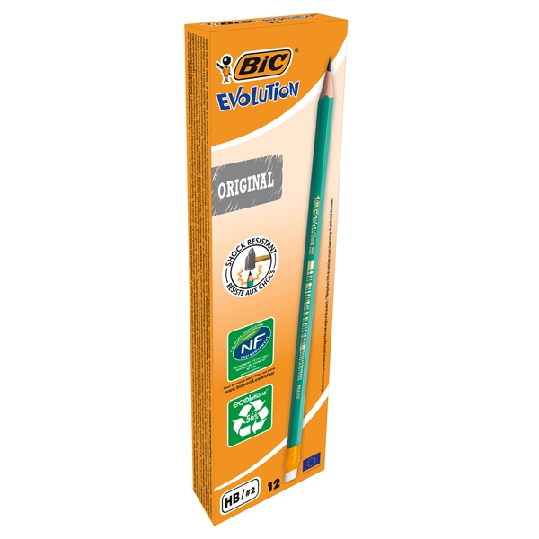 Scatola 12 matite ECOlutions™Evolution™ Graphite 655 HB BIC(R) con gommino