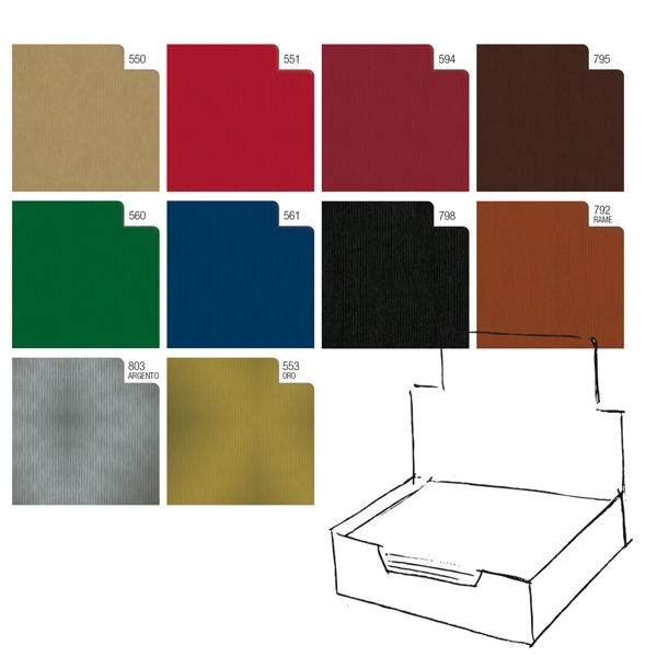 Scatola 100fg carta regalo Kraft Dark 70X100cm Rex Sadoch