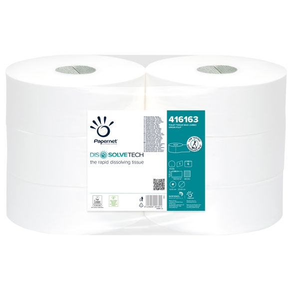 Carta igienica MAXI Jumbo diam.25cm - 500mt Dissolvetech Papernet