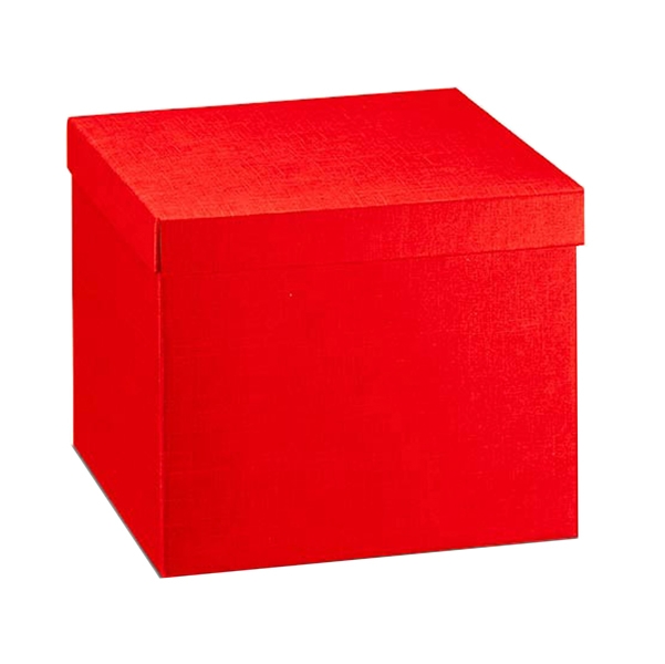 Scatola c/coperchio 30x30x24cm seta ross