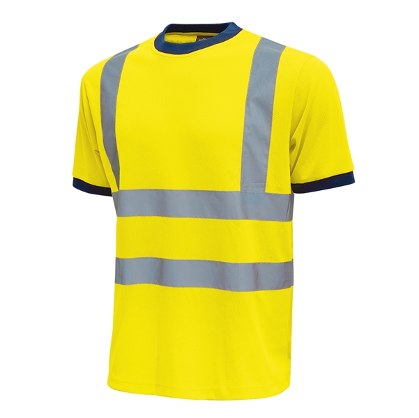 Pack 3 T-shirt alta visibilita' Tg L giallo fluo Glitter U-Power