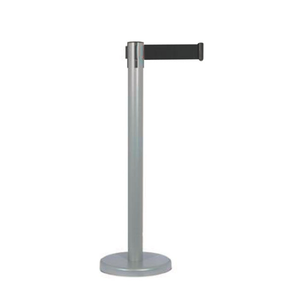 Colonnina segnapercorso Grigio con nastro 250cm Nero art. 600G Stilcasa