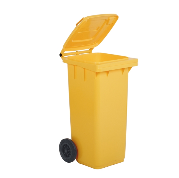 Bidone carrellato 240Lt Giallo per raccolta differenziata