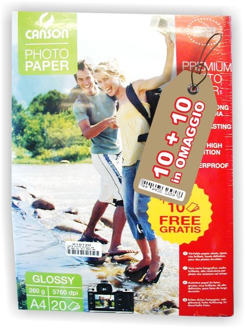 Carta FOTOGRAFICA GLOSSY A4 Gr.260 FG.10+10