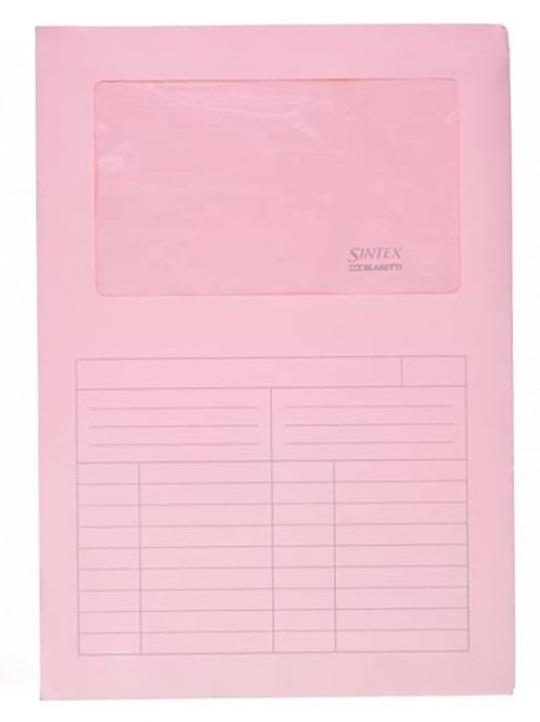 CARTELLINA con FINESTRA SINTEX Gr.115 - ROSA