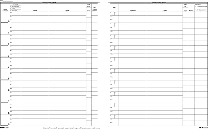REGISTRO PROTOCOLLO ARRIVI/PARTENZE 5000 NUMERI Rilegatura Forte