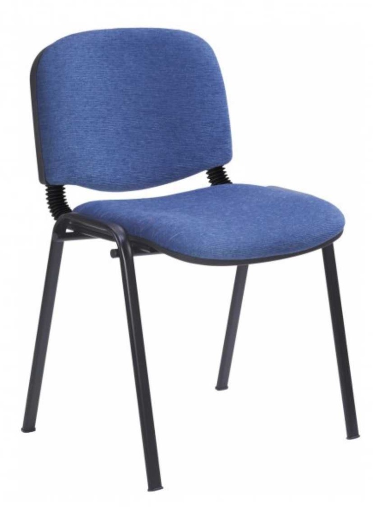 SEDIA FISSA VISITATORI 4 GAMBE TESSUTO BLU