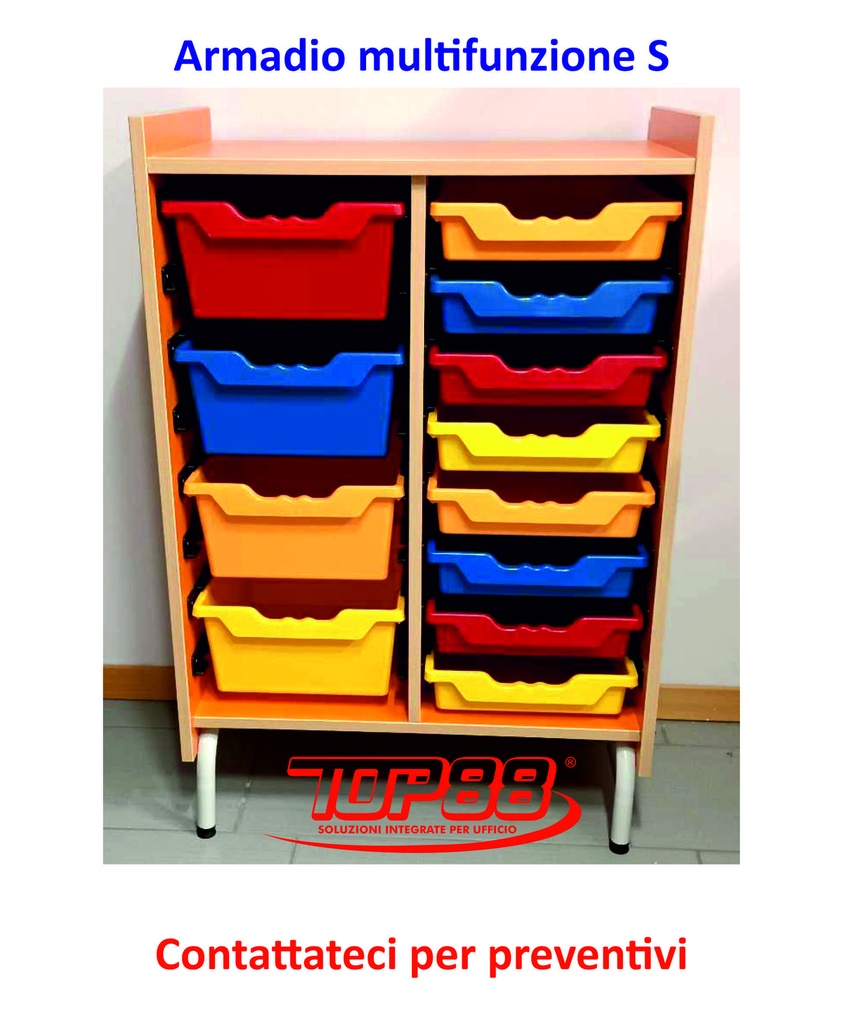 ARMADIO MULTIFUNZIONE 4+8 VASCHETTE DIM. 71X40X105H. VARI COLORI