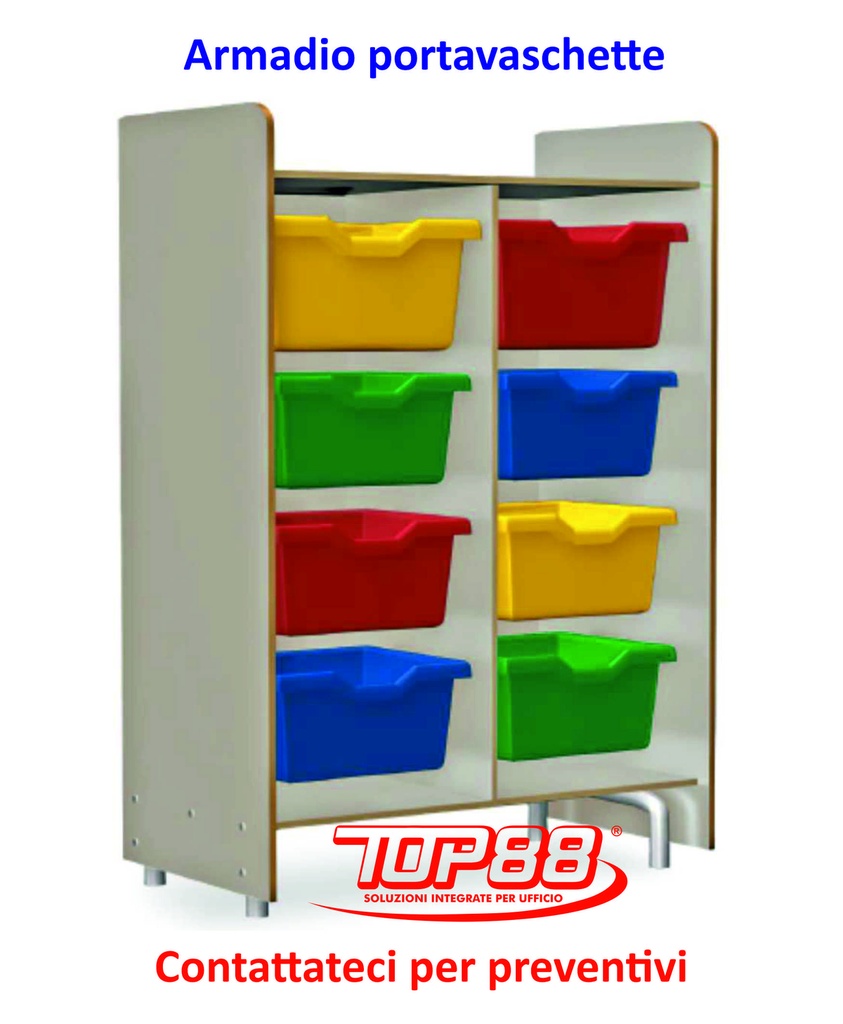 ARMADIO PORTAVASCHETTE 4+4 VASCHETTE DIM. 71X40X105H. VARI COLORI