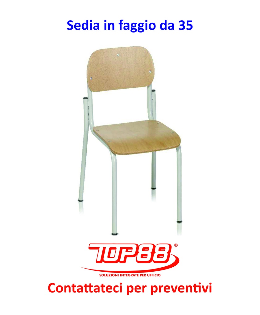 SEDIA ALUNNI IN FAGGIO DA 35 - DIM.35X35X35/38/40/43/46HS