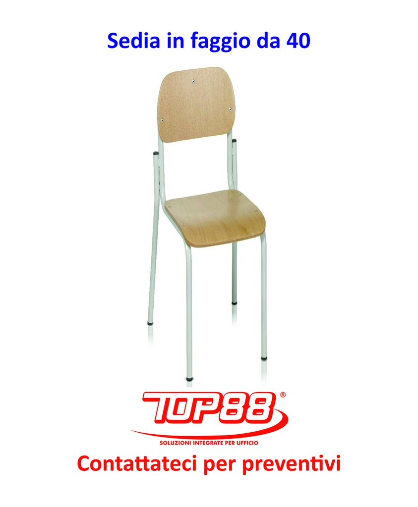 SEDIA ALUNNI IN FAGGIO DA 40 - DIM.40X40X46/51HS