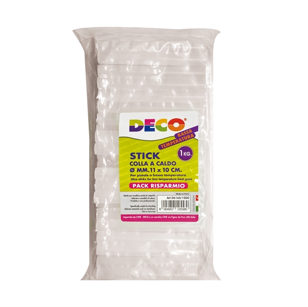 Colla Stick a bassa temperatura 1 kg. 10cm x diam. 11mm DECO