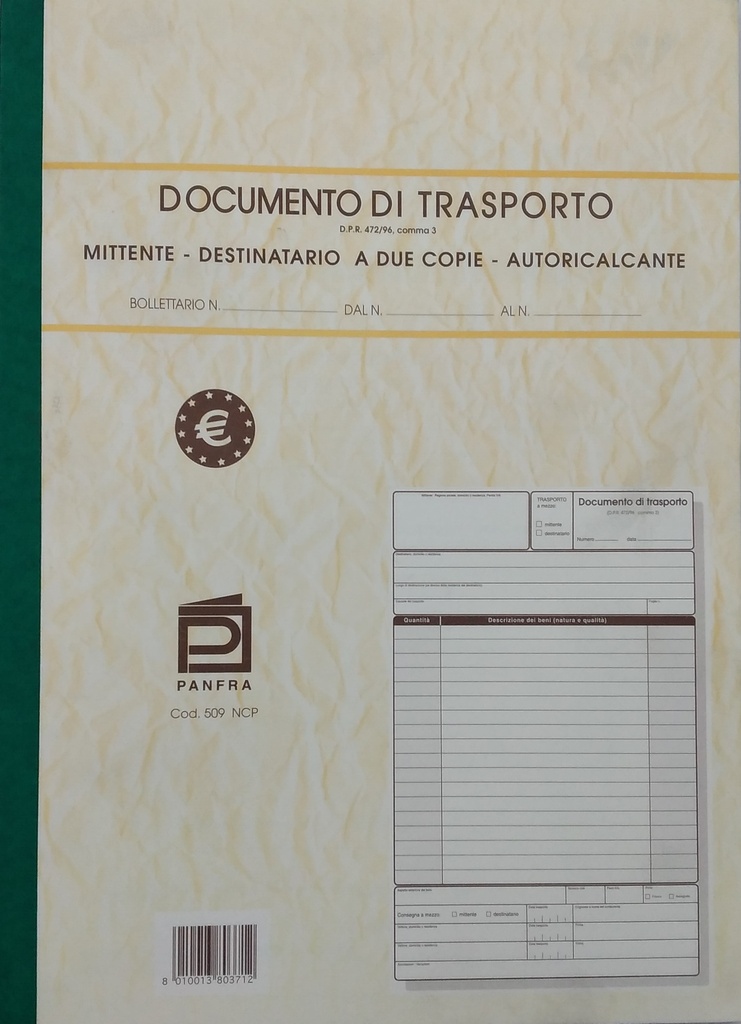 DDT A4 33X3 COPIE AUTOCOPIANTI (BLOCCO)