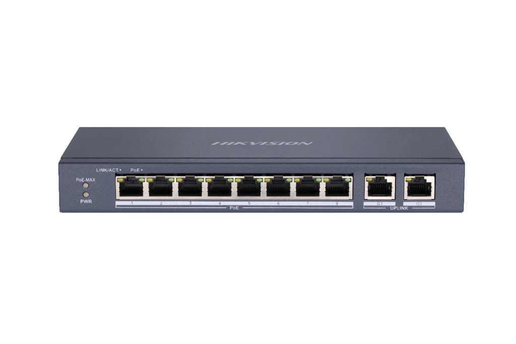 SWITCH HIKVISION 10/100/1000 8 PORTE POE 60W + 2PORTE GBIT