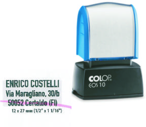 TIMBRO PERSONALIZZATO COLOP  EOS 10 NERO 27X12,7 MM.