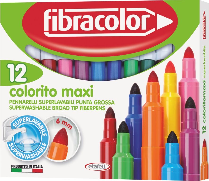 PENNARELLO FIBRACOLOR COLORITO Pz.12 maxi