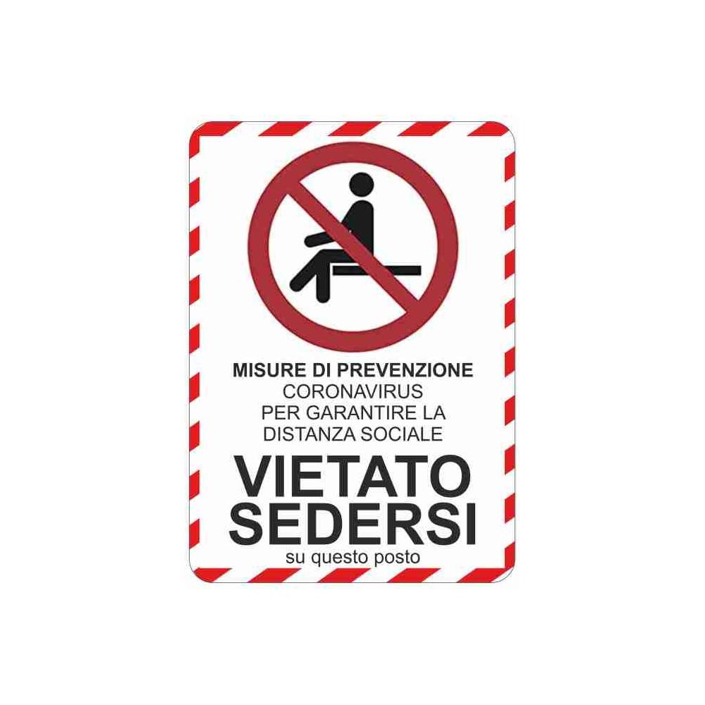 Adesivo STOP NON SEDERSI A5 Plastificato 14,5x21 cm