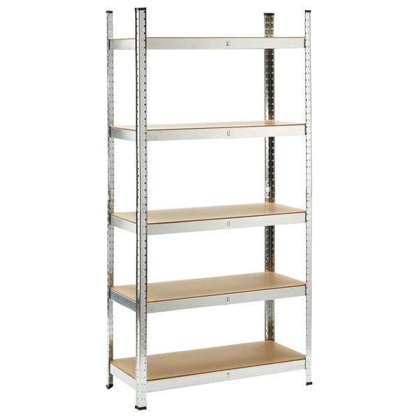 Scaffale in metallo e MDF a 5 ripiani