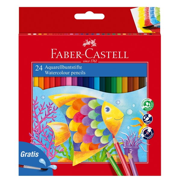 ASTUCCIO 24 PASTELLI COLORATI ACQUERELL ABILI RED RANGE FABER CASTELL
