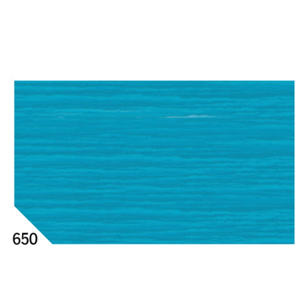 CONF. 10RT CARTA CRESPA TURCHESE 650 (50X250CM)