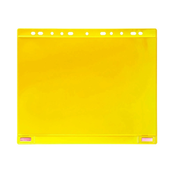 Conf. 5 Buste forate per supporti magnetici ad anelli f.to A4 giallo Tarifold