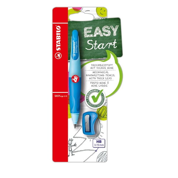 PORTAMINE STABILO(R) EASYergo 3,15mm azzurro PER DESTRORSI + AFFILAMINE