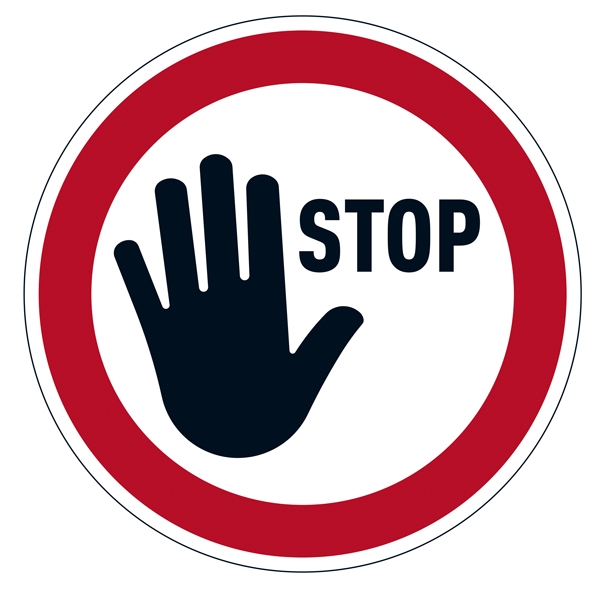 Pittogramma da pavimento rimovibile "STOP"diam. 43cm