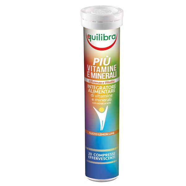Integratore Piu' VitamineMinerali Gusto Lemon Lime 20 Compresse 86gr Equilibra