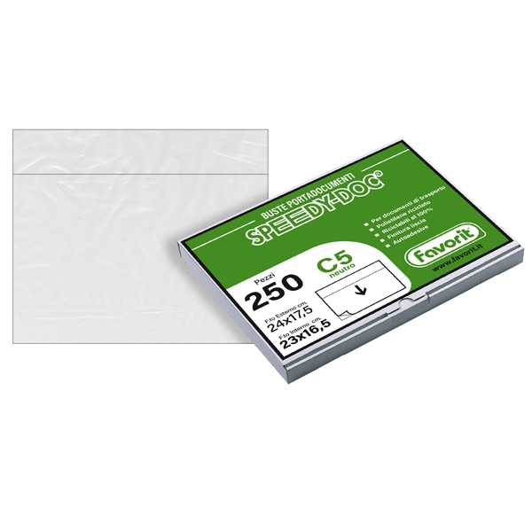 250 BUSTE ADESIVE SPEEDY DOC C5 230X165mm